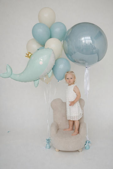 Set Luftballons Baby Blau & Eierschale 12 Stück