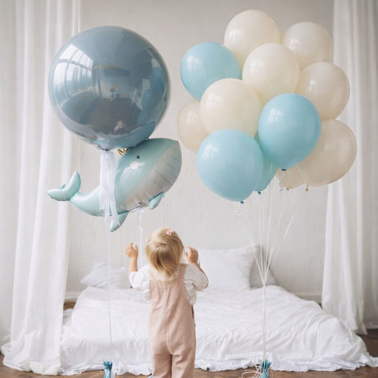 Set Luftballons Baby Blau & Eierschale 12 Stück