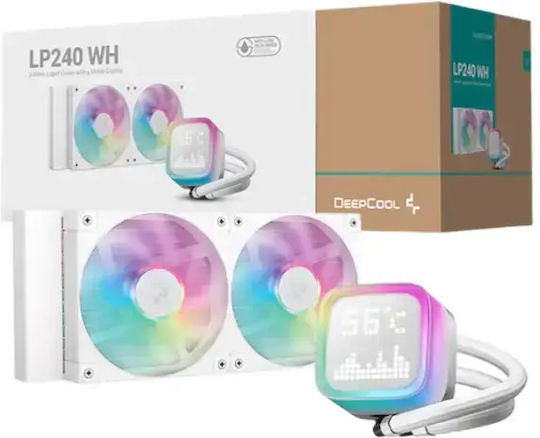 Deepcool LP240 AIO CPU Liquid Cooling with 2 120mm Fans and RGB Lighting White