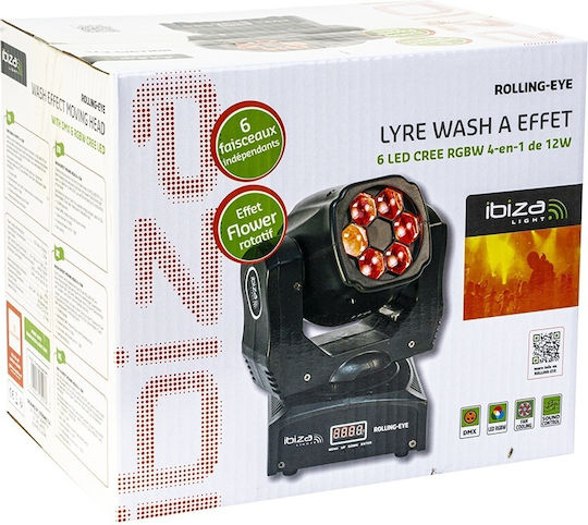 Ibiza Light Moving Head 6x12w Rgbw