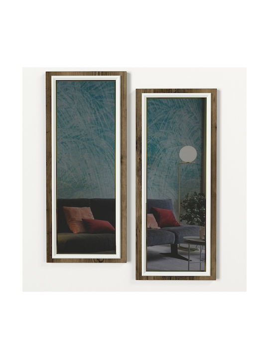 UnicUtil Wandspiegel mit Braune Rahmen 70x29.5cm