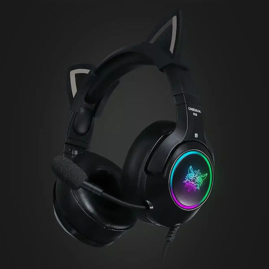 Onikuma K9 Over Ear Gaming Headset cu conexiune 3,5mm / USB Cat Ears