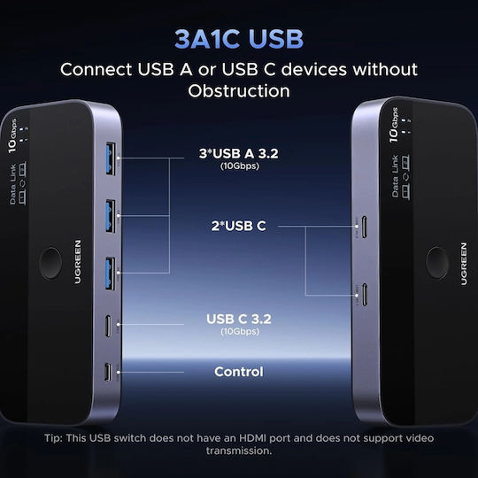 Ugreen Cm691 Hub 5 Anschlüsse mit Anschluss an einen Computer USB-A / USB-C
