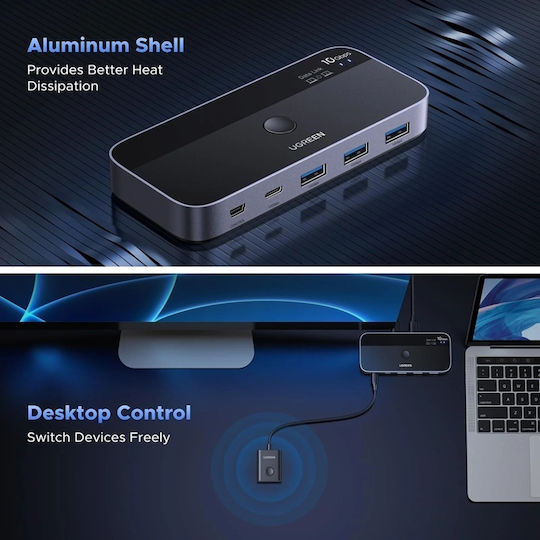 Ugreen Cm691 Hub 5 Anschlüsse mit Anschluss an einen Computer USB-A / USB-C