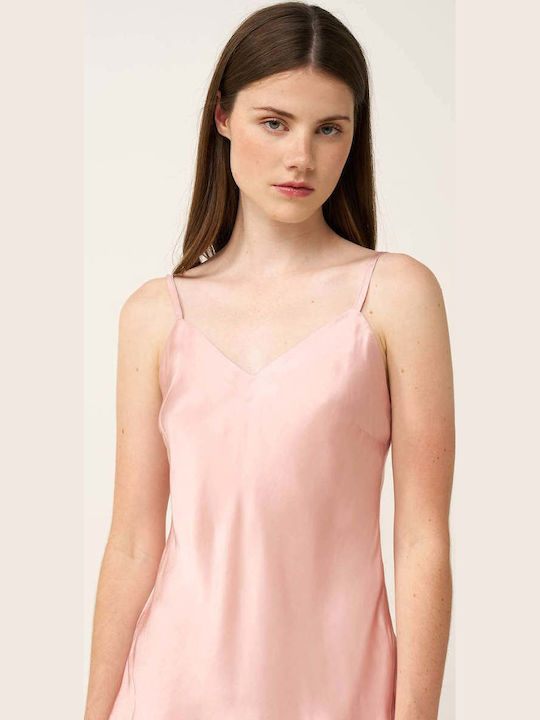 Vamp Summer Satin Women's Nightgown Rose Dusty