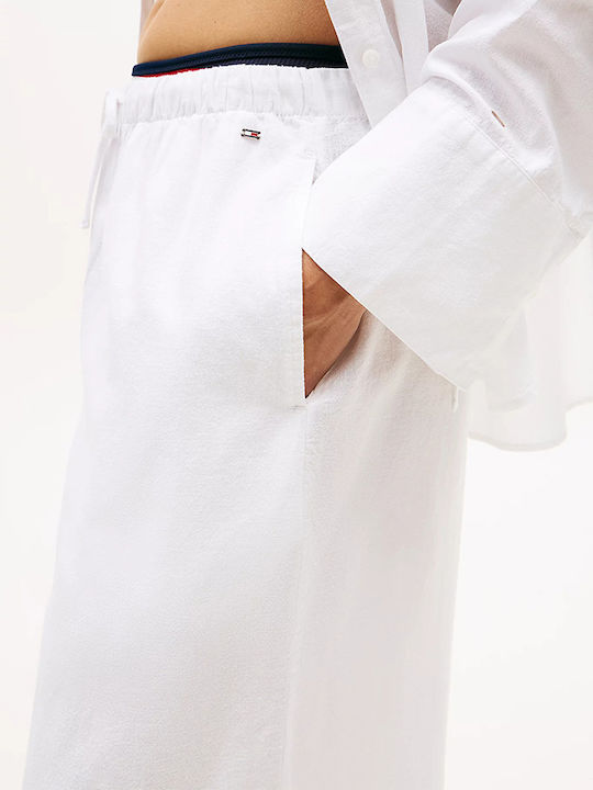 Women's Cotton Pantaloons with Rubber Band in Loose Fit White
