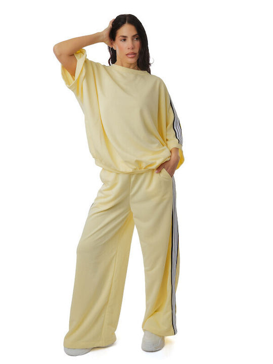 Gelbes Set Damenhose Bluse