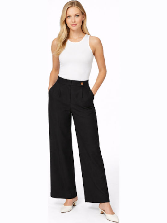 Women's Linen Pantaloons in Regular Fit Black SU-3560-26TR-BLACK