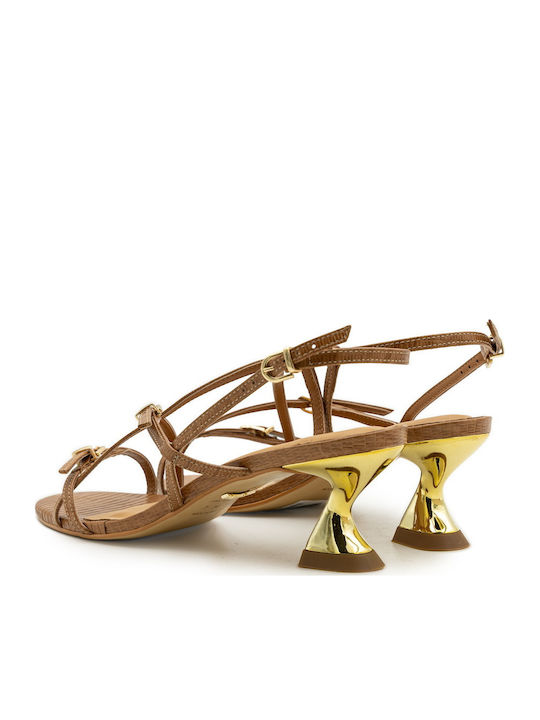 Leder Damen Sandalen Tabac Braun