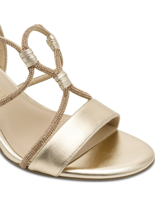 Sandals with Strass Gold