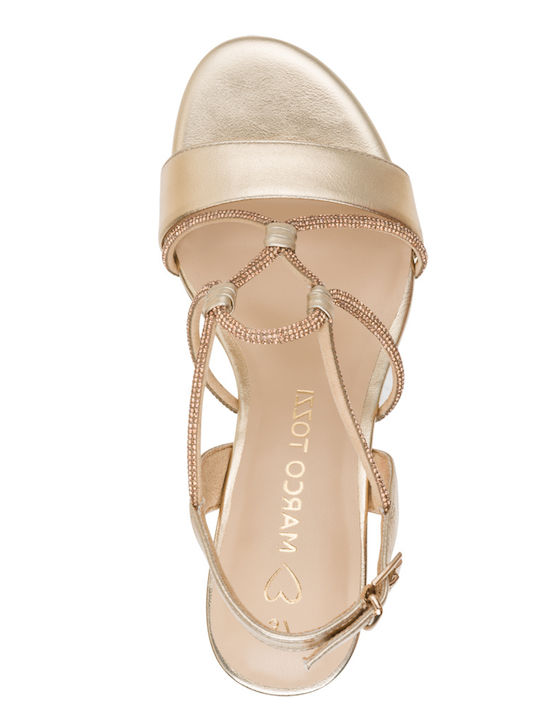 Sandals with Strass Gold