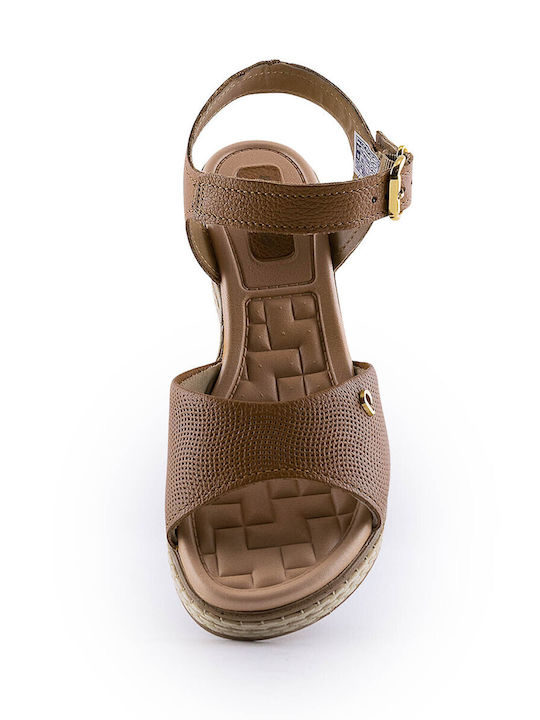 Sommer Damenplattformen Tabac Braun