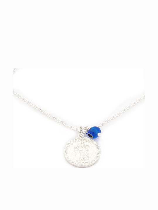 Чародейство Детски Амулет Двулицево С Метална Връзка с Дева Мария от Silver 109631