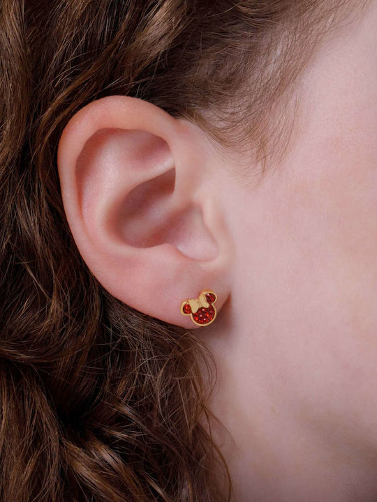 Disney Minnie Mouse Kids Stud Earrings with Stones Made of Steel