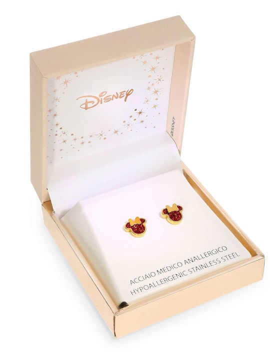 Disney Minnie Mouse Kids Stud Earrings with Stones Made of Steel