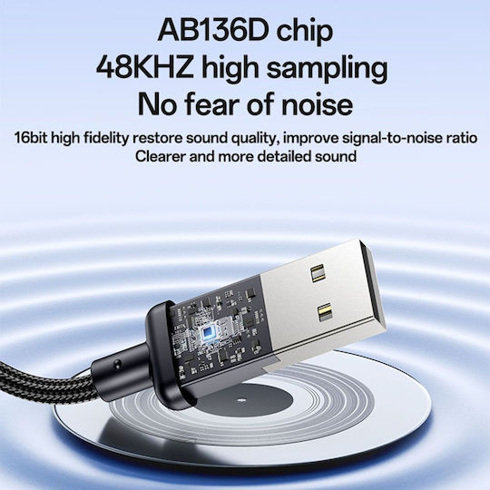 Yesido Μετατροπέας USB-A male σε 3.5mm female 1τμχ