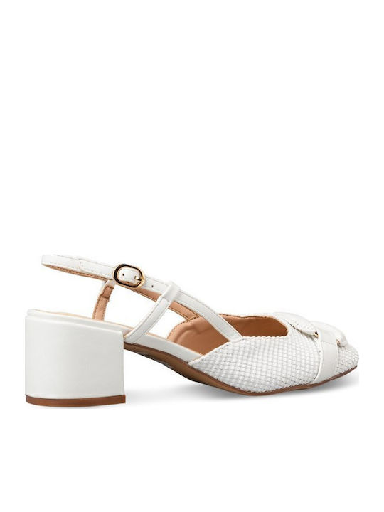 Pumps mit Chunky Mittlerem Absatz Weiß