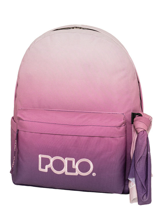 Polo Original Scarf School Backpack Junior High-High School with Water Bottle Holder Pink 20lt 30 x 21 x 42cm 2026