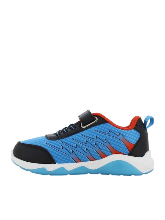 Kids Sneakers Anatomic with Hoop & Loop Closure & Lights Blue