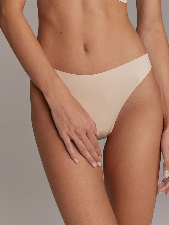 Damen-Slips Brasil Nahtlos Schokoladenbraun