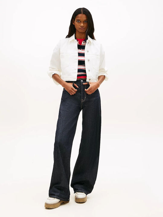 Crop Women's Jean Jacket White