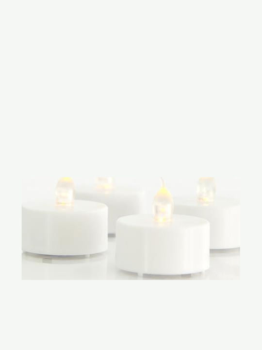 Eurolamp Christmas Plastic White Battery Candle 3.8x3.5cm 4pcs
