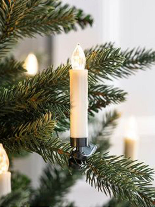 Aca Christmas Plastic White Battery Candle 10.5x1.5cm 10pcs