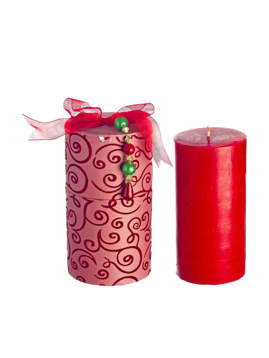 JK Home Decoration Χριστουγεννιάτικο Κερί Κόκκινο 15εκ.