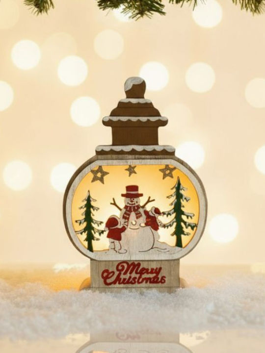 +Efo Christmas Wood Battery Lantern 17x11cm