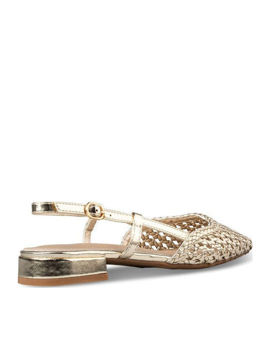 Damen Ballerinas Slingback in Gold Farbe