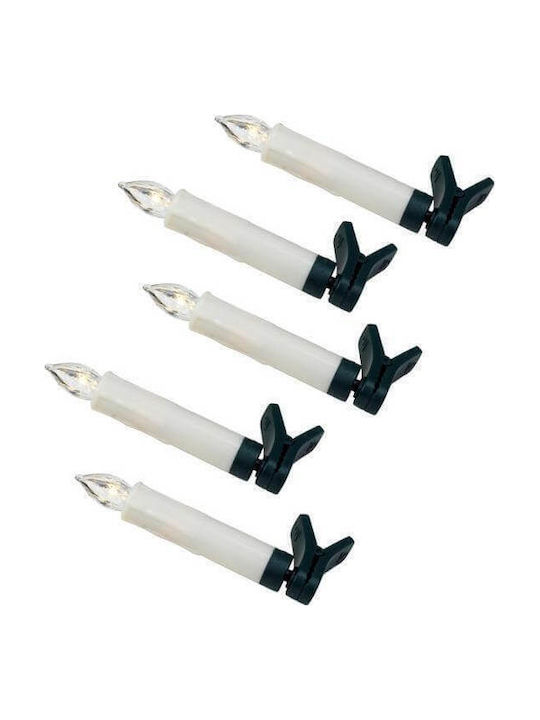 Eurolamp Christmas White Battery Candle 31x1.5cm 5pcs