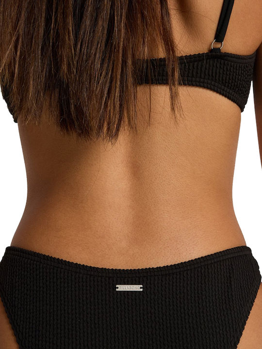 Sommer High Hike Bikinihosen Slip Schwarz Pebble