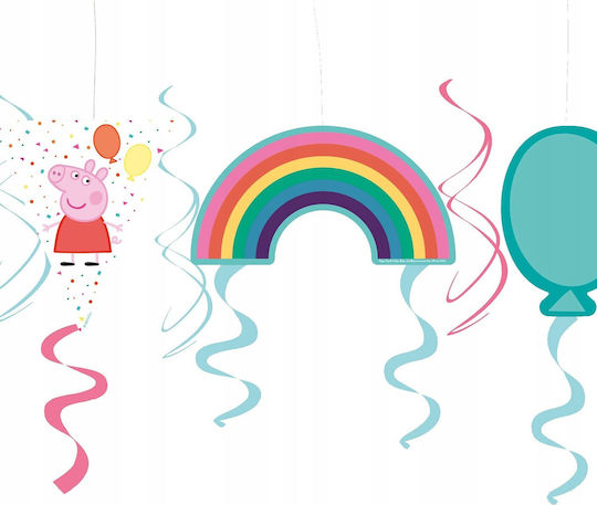 Peppa Pig Ceiling Swirl Decorations 7 Pieces
