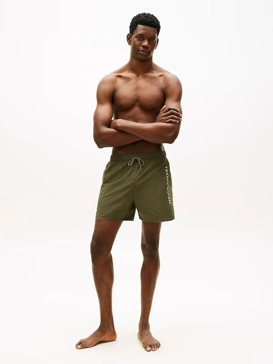 Tommy Hilfiger Original Logo Men's Swimwear Shorts Khaki
