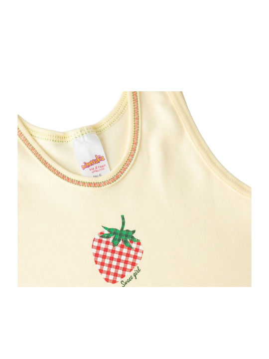 Minerva Strawberry Kids Tank Top Soft Yellow