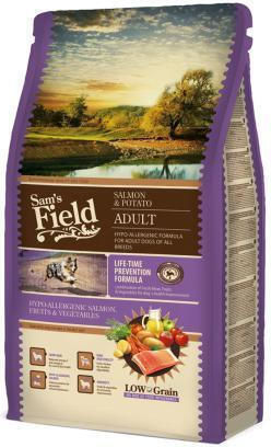 Sam's Field Low Grain Adult Salmon & Potato 13kg Ξηρά Τροφή με Λίγα Σιτηρά για Ενήλικους Σκύλους με Πατάτες και Σολομό