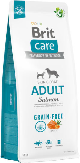 Brit Care Skin & Coat Adult 3kg Dry Food Grain-Free for Adult Dogs with Potatoes and Salmon
