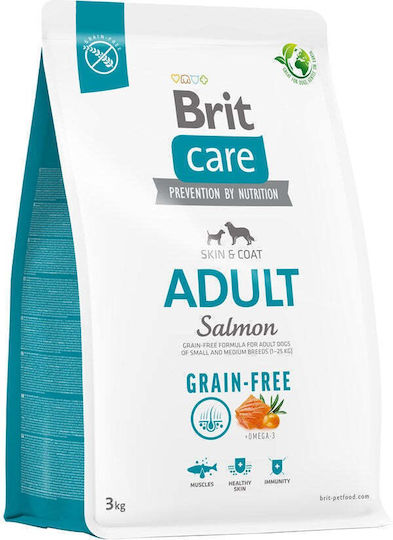 Brit Care Skin & Coat Adult 3kg Dry Food Grain-Free for Adult Dogs with Potatoes and Salmon