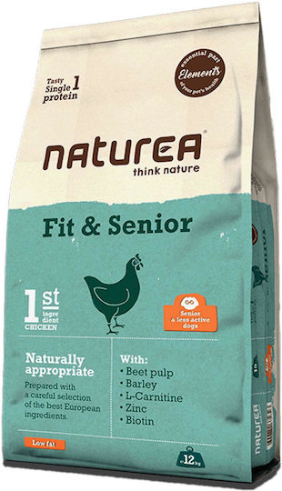 Naturea Elements Fit & Senior 12кг Суха Храна Диетичен за Възрастни Кучета с Пилешко