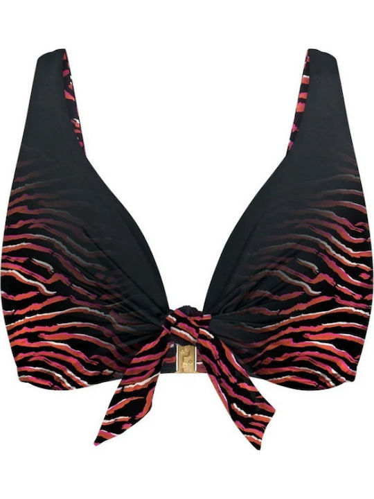 Summer Bikini Bra Animal Print Black