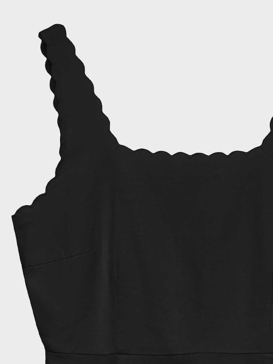 Singlet Women's Blouse Cotton Sleeveless Black