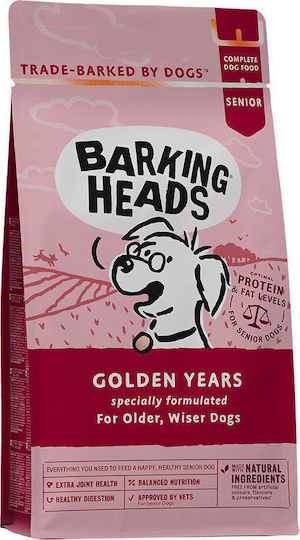 Barking Heads Golden Years 12kg Trockenfutter ohne Getreide für ältere Hunde mit Huhn und Brauner Reis
