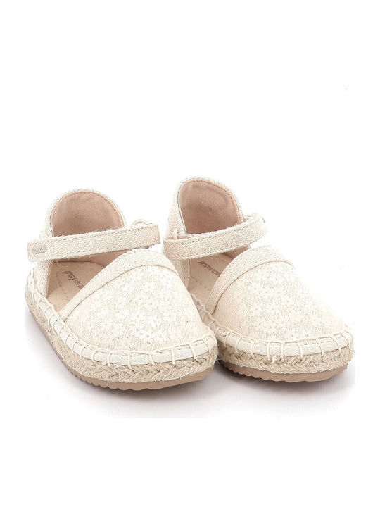 Kids Espadrilles with Hoop & Loop Closure Beige