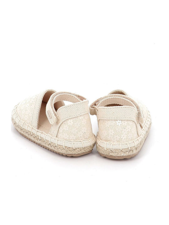 Kids Espadrilles with Hoop & Loop Closure Beige