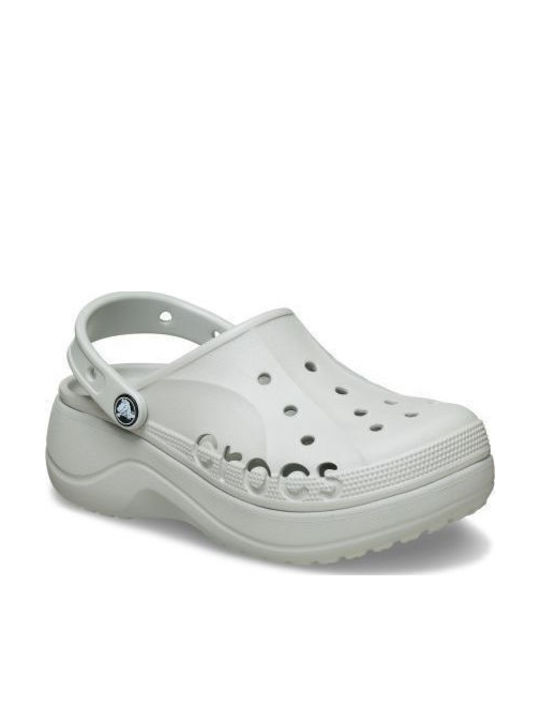 Crocs Baya Platform Clog Γυναικεία Σαμπό Λευκά