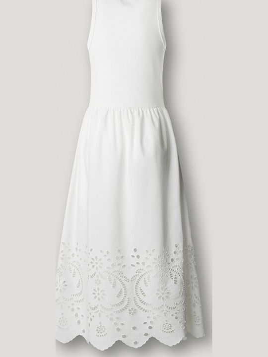 Rochie De Vară Pentru Femei Midi Albă