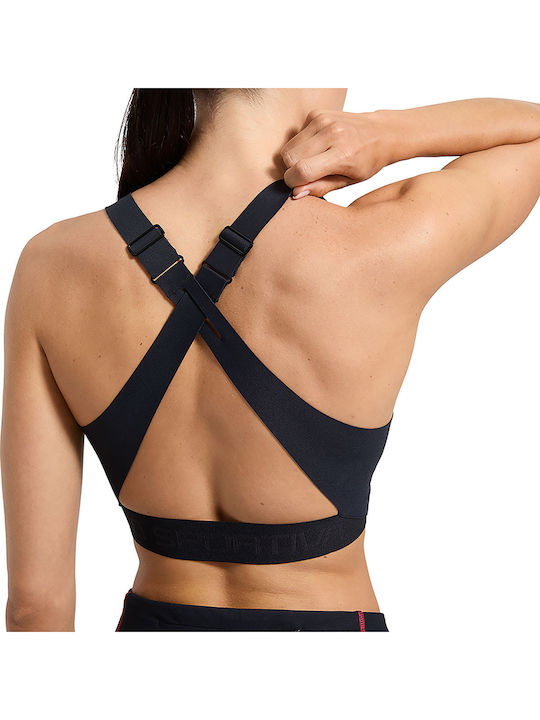 Damen Sport-BH Schwarz mit Futter & Abnehmbare Polsterung