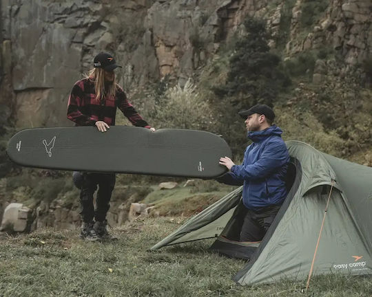 Easy Camp Self-Inflating Single Camping Sleeping Mat 182x51cm Thickness 3.8cm in Green color