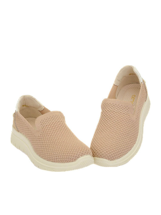 Ανατομικά Γυναικεία Slip-On Πάνινα Μπεζ