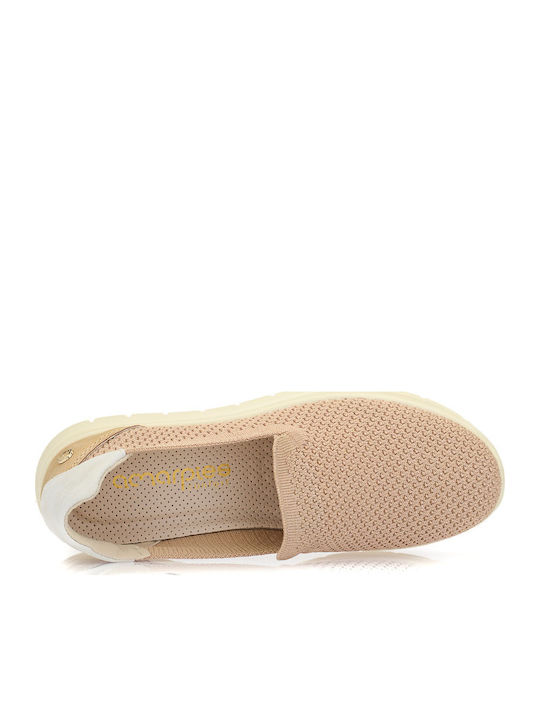 Ανατομικά Γυναικεία Slip-On Πάνινα Μπεζ